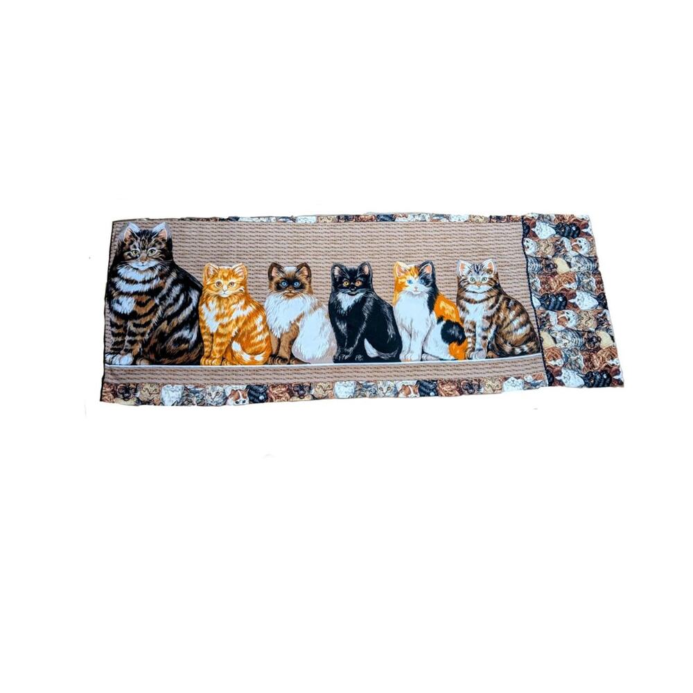 Vintage Double Sided Mama Cat and Kittens Pillow Case
